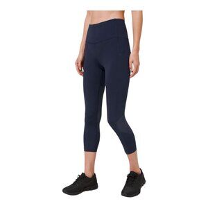 LULULEMON PACE RIVAL HIGH-RISE CROP 22" NO ZIP TRUE NAVY SIZE 6